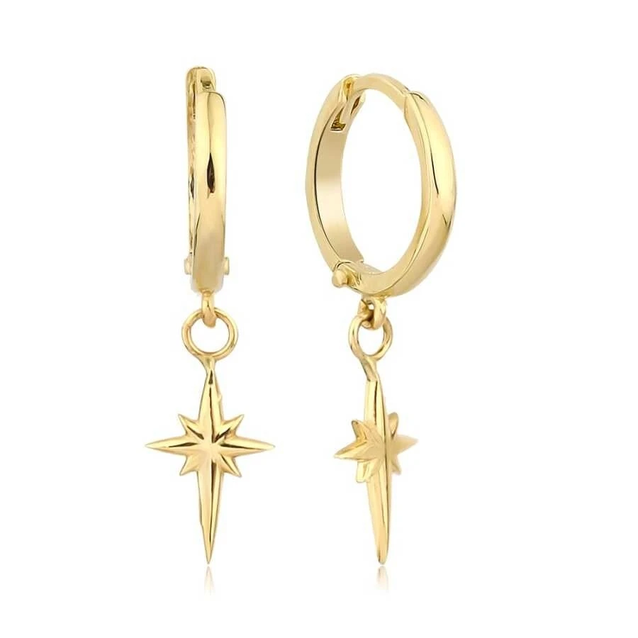 Altın Sallantılı Kuzey Yıldızı Küpe - 1