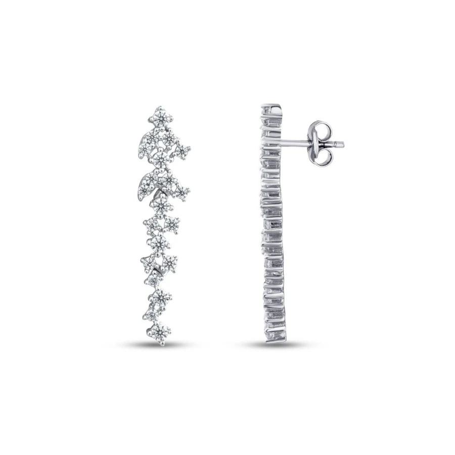 Altın Sallantılı Taşlı Küpe - 1