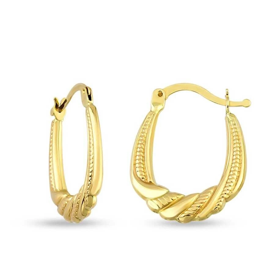 Altın Sarkan Halka Küpe - 1