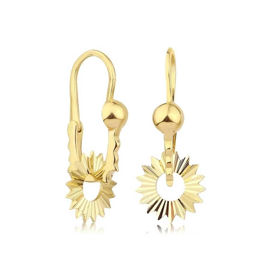 Altın Sarkıntılı Çark Küpe - 1