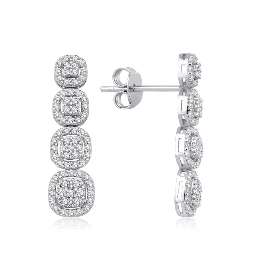 Altın Sarkıntılı Dörtlü Küpe - 1