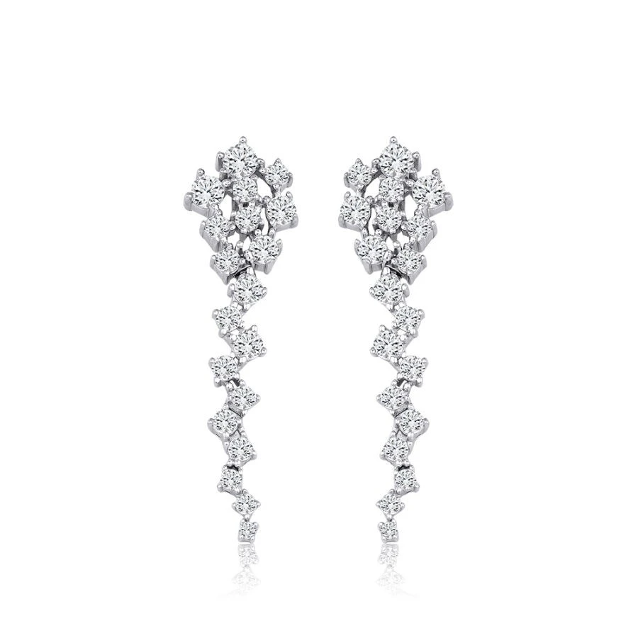 Altın Sarkıntılı Zikzak Küpe - 1