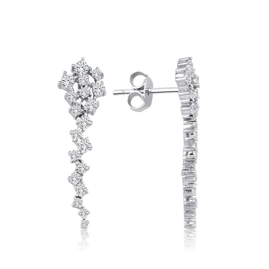 Altın Sarkıntılı Zikzak Küpe - 2