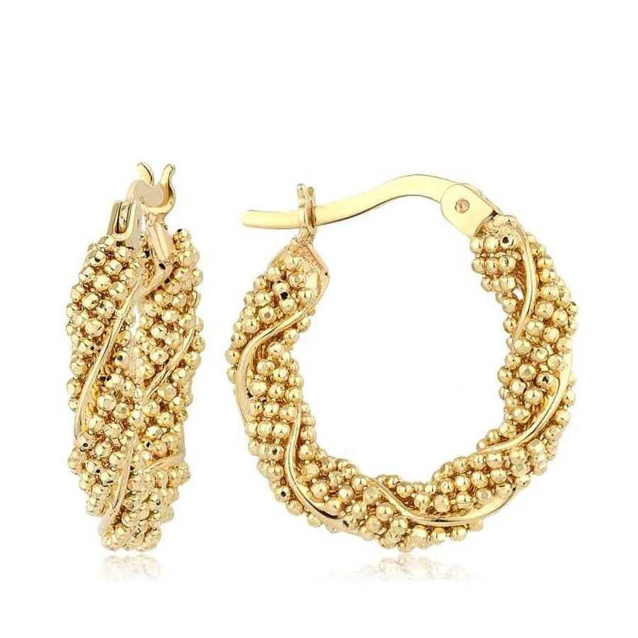 Altın Sarma Top Halka Küpe - 1