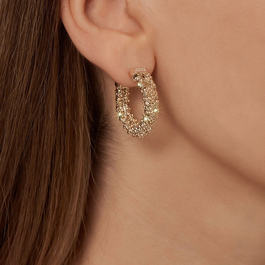 Altın Sarma Zincir Top Küpe - 3