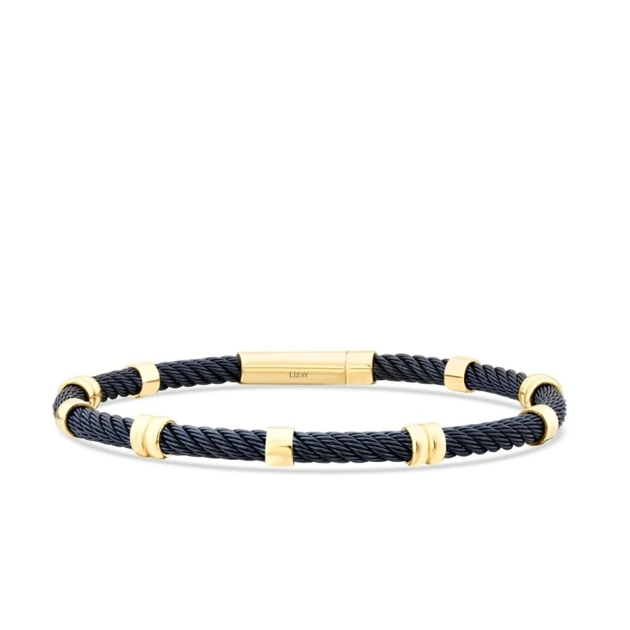 Altın Sarmal Detaylı Erkek Bileklik - 1