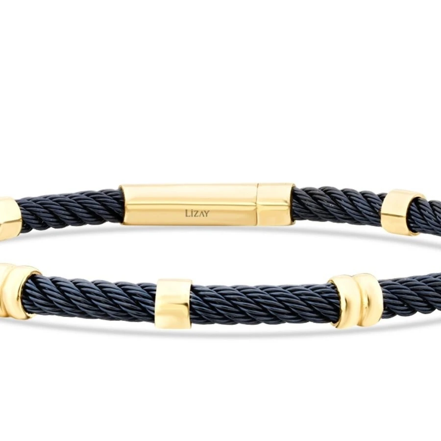 Altın Sarmal Detaylı Erkek Bileklik - 2