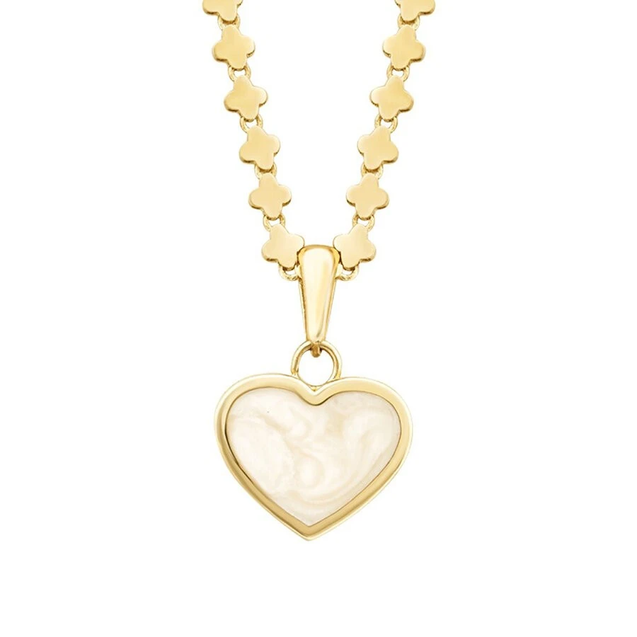 Altın Sedefli Kalp Kolye - 2