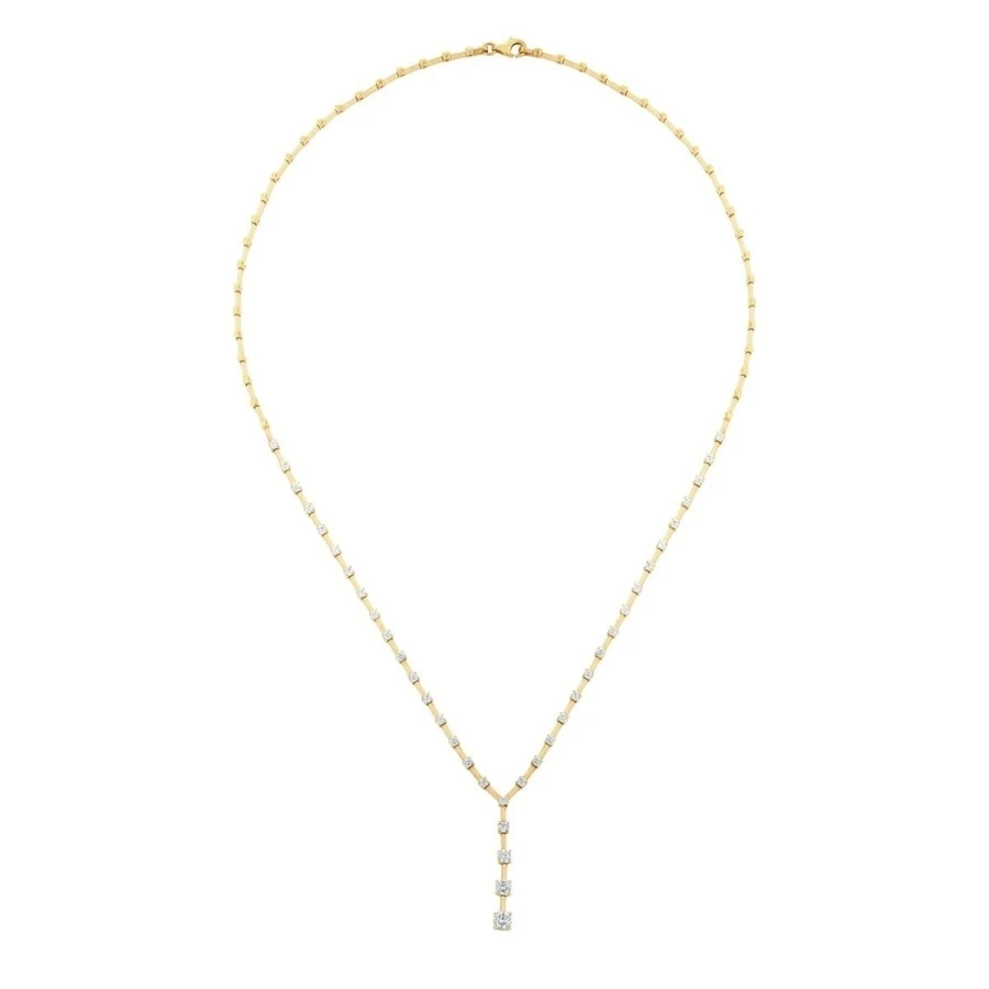 Altın Sıra Taşlı Kolye - 1