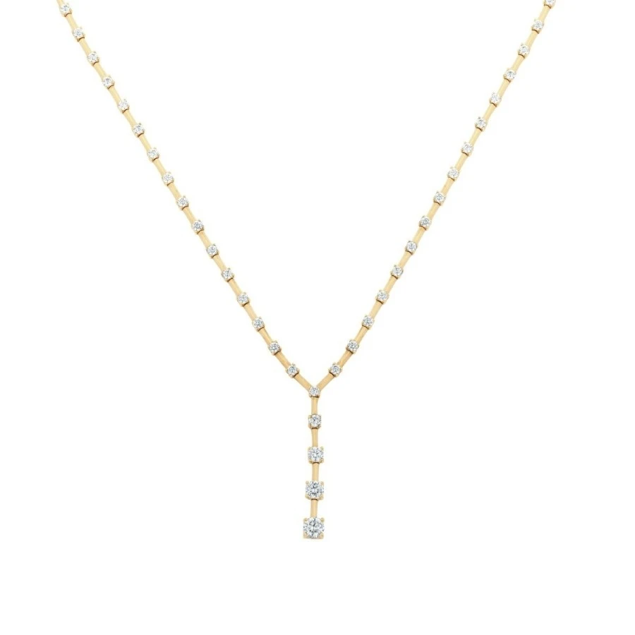 Altın Sıra Taşlı Kolye - 2