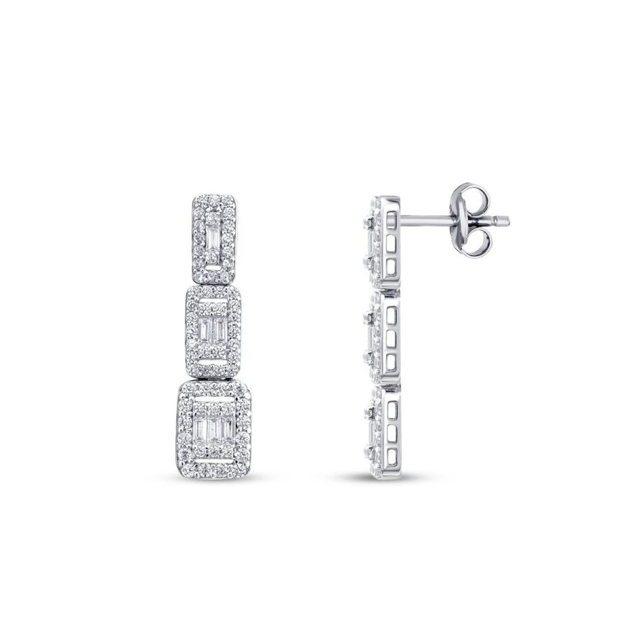 Altın Sıralı Baget Küpe - 1