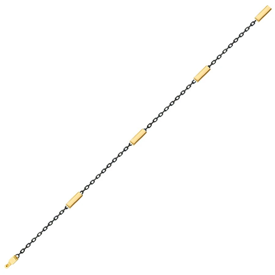 Altın Siyah Spinel Taşlı Erkek Bileklik - 1