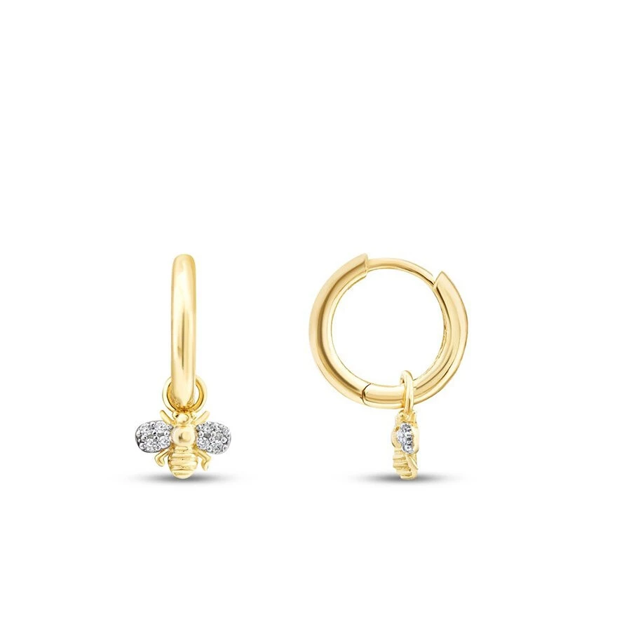 Altın Taşlı Arı Küpe - 1