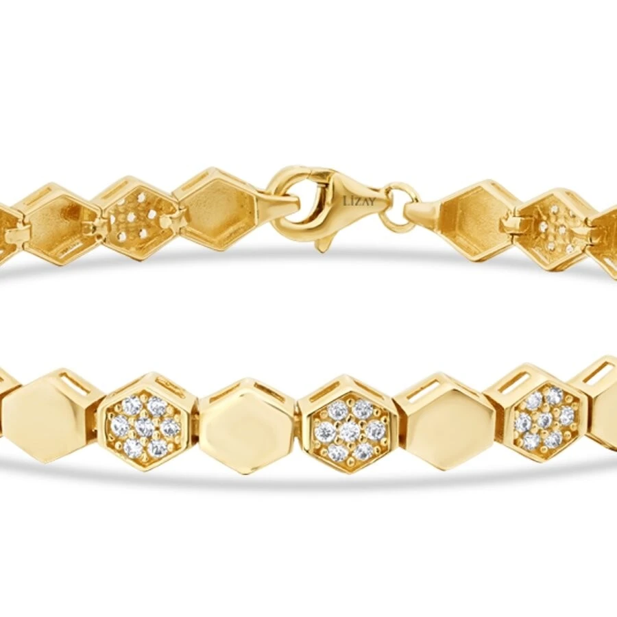 Altın Taşlı Arı Petek Bileklik - 2