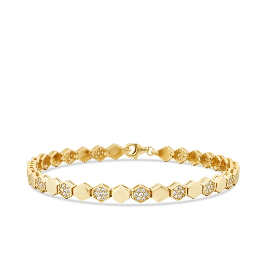 Altın Taşlı Arı Petek Bileklik - 1