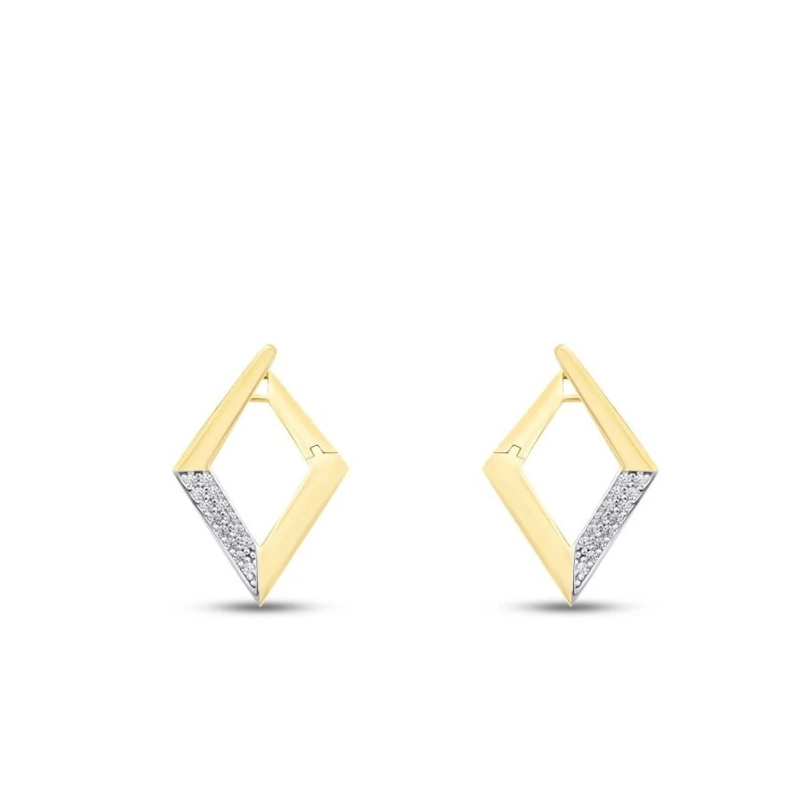 Altın Taşlı Baklava Küpe - 2