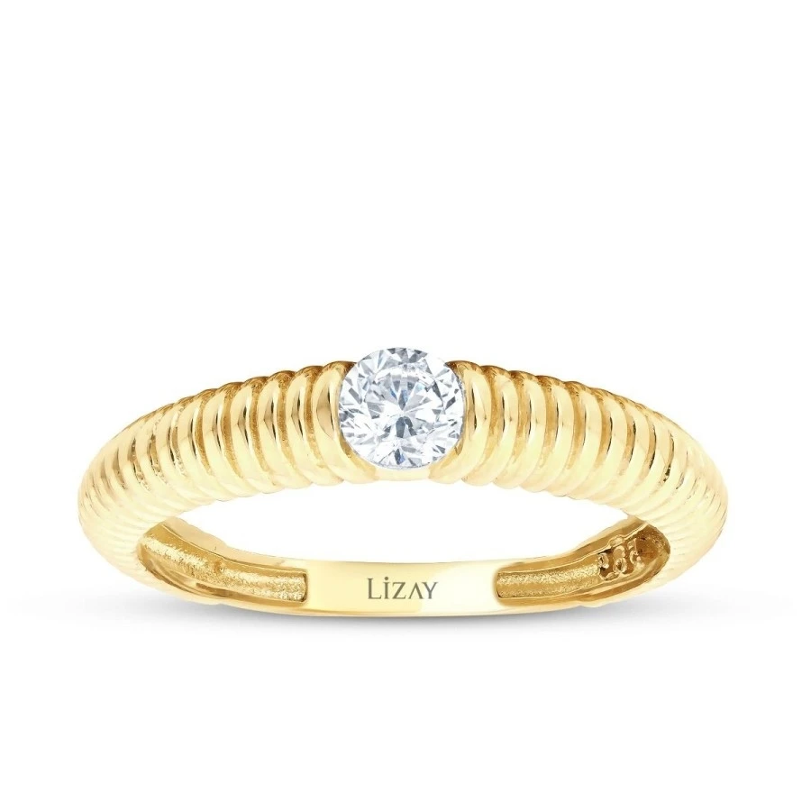 Altın Taşlı Burgu Yüzük - 1