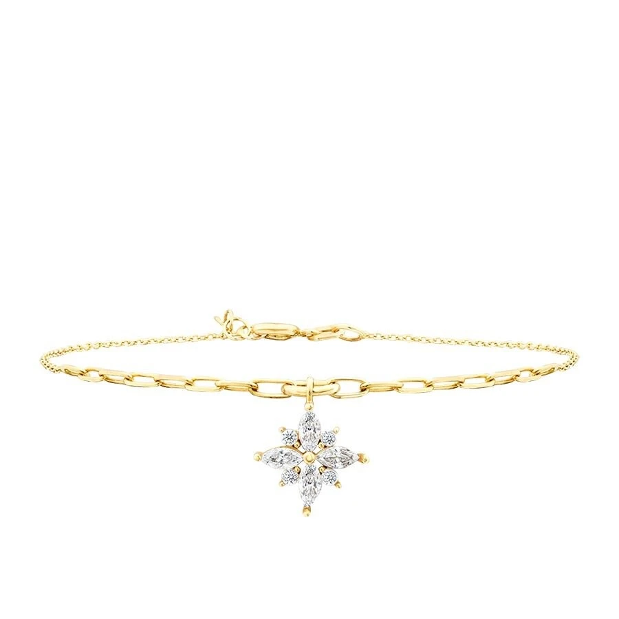 Altın Taşlı Çiçek Bileklik - 2