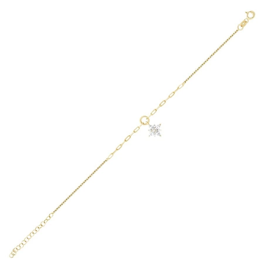 Altın Taşlı Çiçek Bileklik - 1