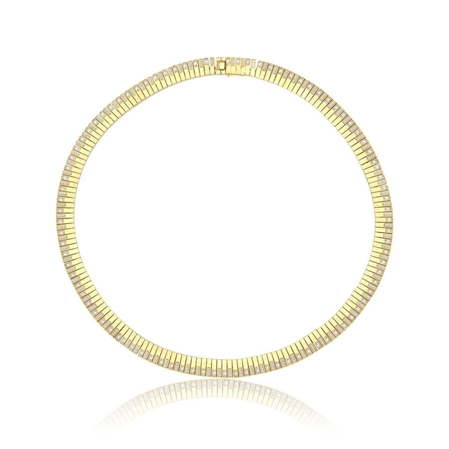 Altın Taşlı Desenli Gerdanlık - 1