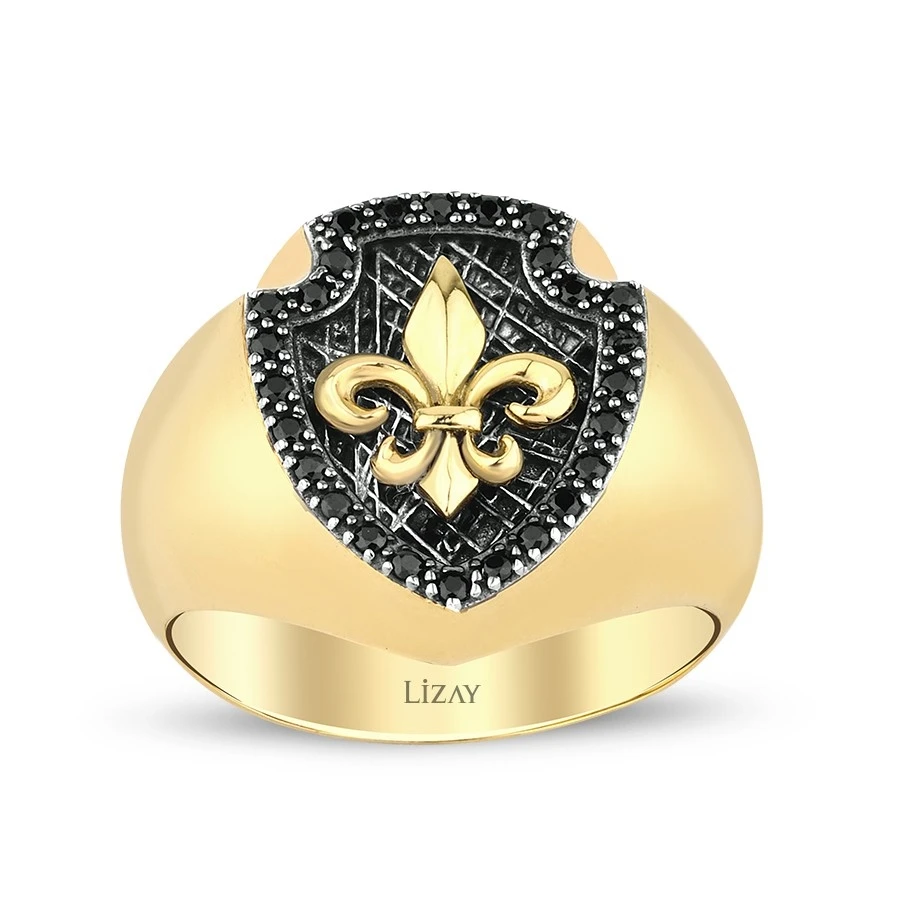 Altın Taşlı Erkek Yüzük - 1