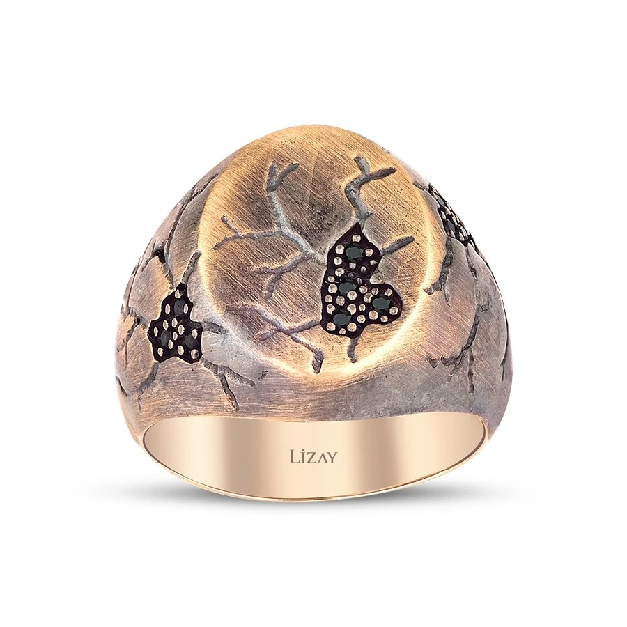 Altın Taşlı Erkek Yüzük - 1