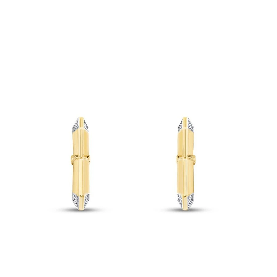 Altın Taşlı Geometrik Küpe - 2