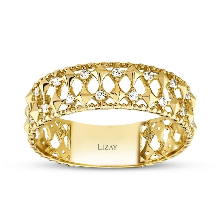 Altın Taşlı Işıltı Yüzük - 1