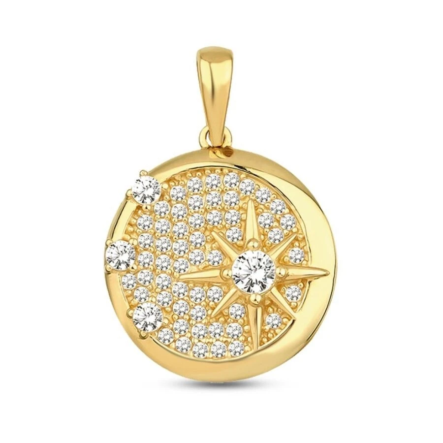 Altın Taşlı Kuzey Yıldız Kolye Ucu - 2