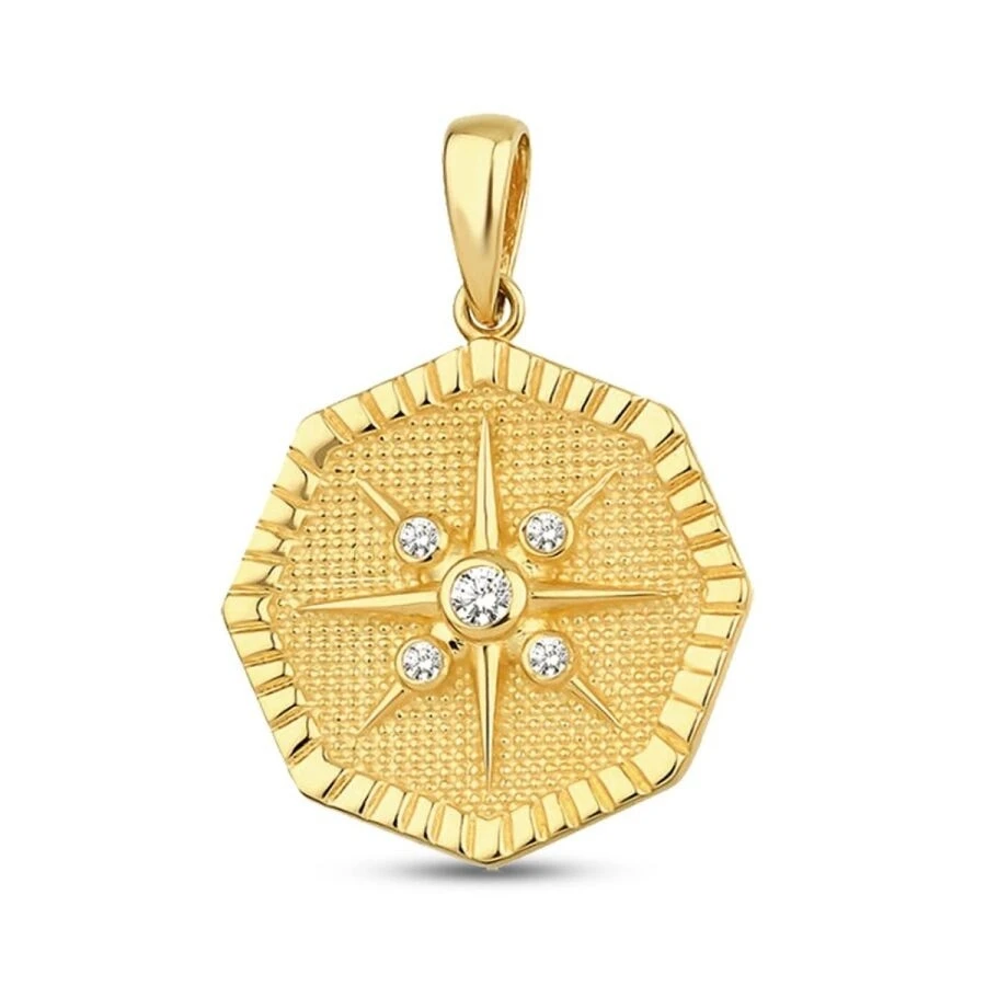 Altın Taşlı Kuzey Yıldızı Kolye Ucu - 2