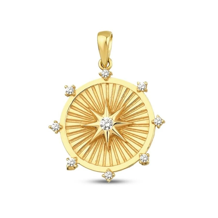 Altın Taşlı Kuzey Yıldızlı Kolye Ucu - 2