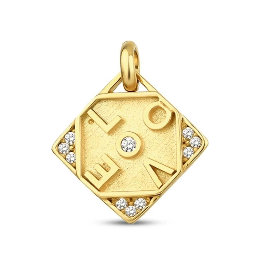 Altın Taşlı Love Kolye Ucu - 2