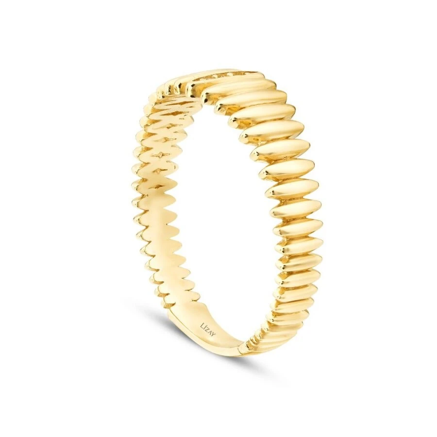 Altın Taşlı Mekik Yüzük - 2