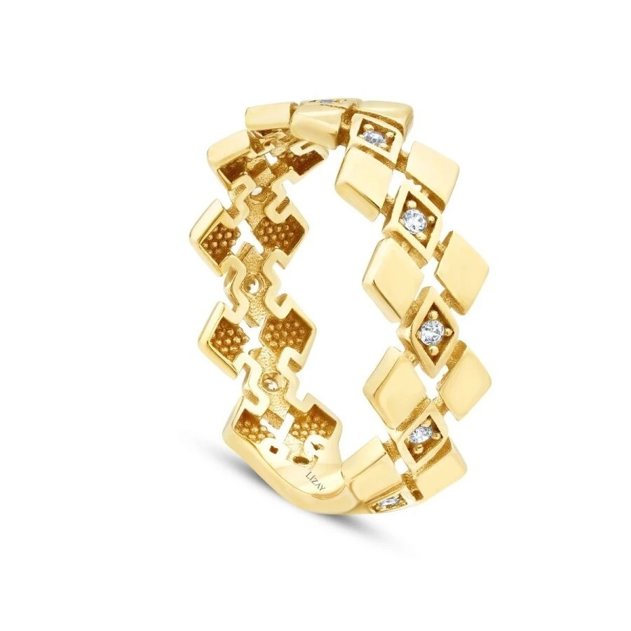 Altın Taşlı Mozaik Yüzük - 2