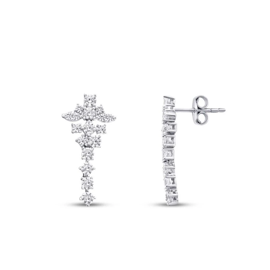 Altın Taşlı Trend Küpe - 1