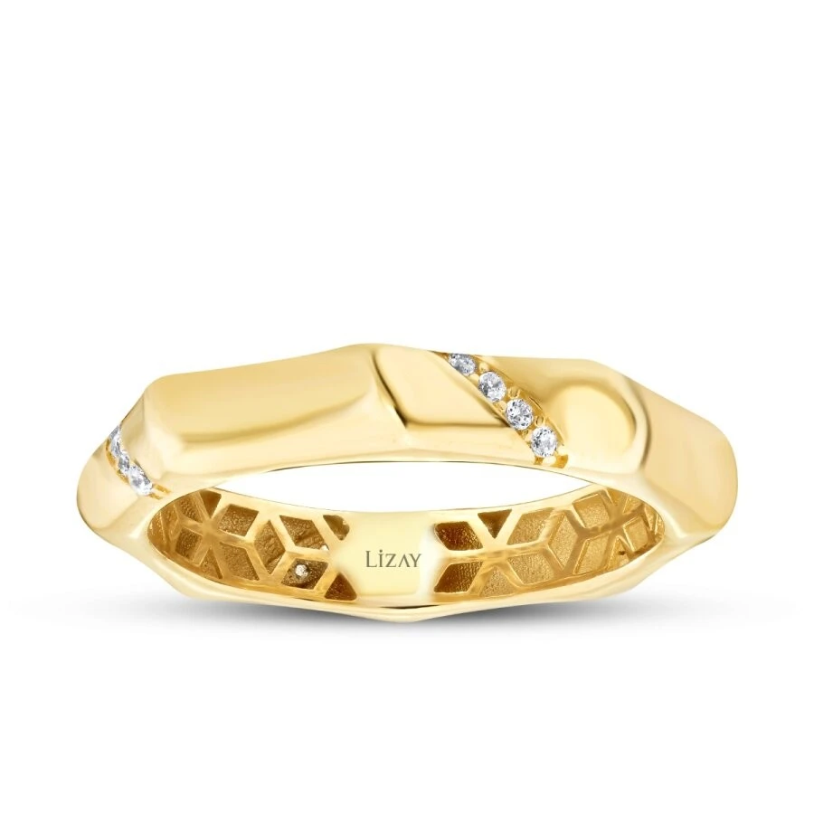 Altın Taşlı Trend Yüzük - 1