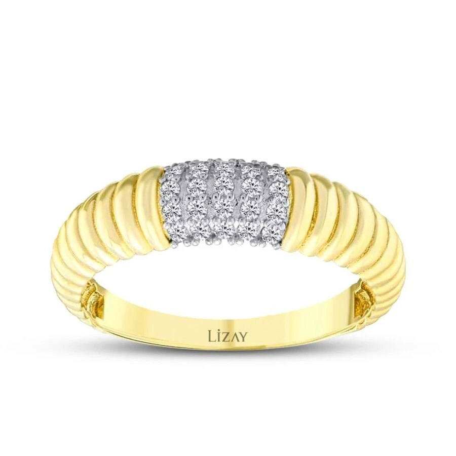 Altın Taşlı Trend Yüzük - 1