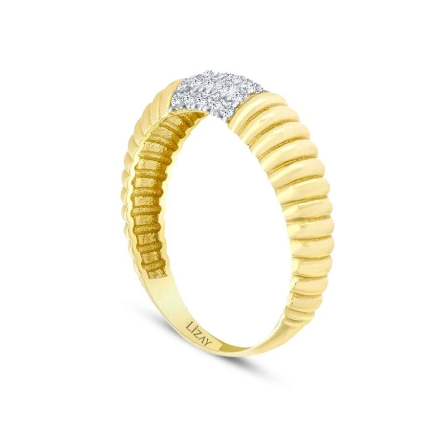 Altın Taşlı Trend Yüzük - 2