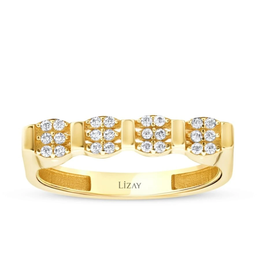 Altın Taşlı Trend Yüzük - 1