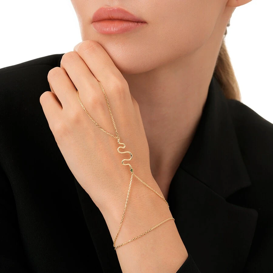 Altın Taşlı Yılan Şahmeran Bileklik - 3