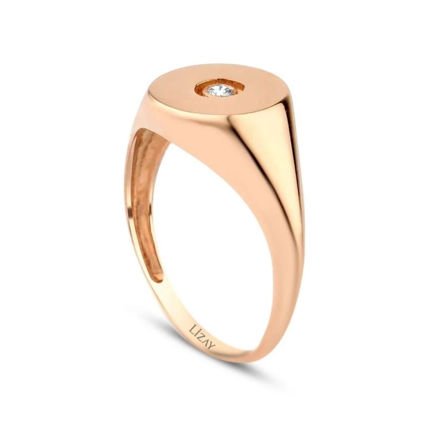 Altın Taşlı Yuvarlak Yüzük - 2