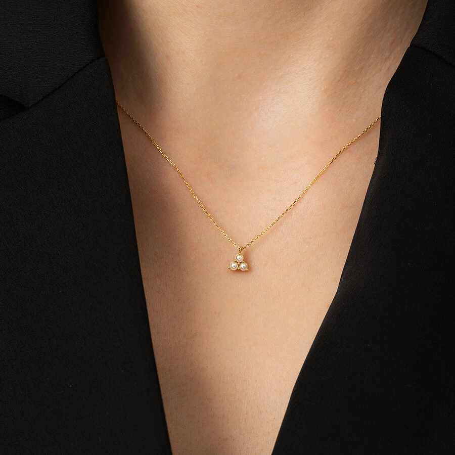 Altın Üç İncili Kolye - 3