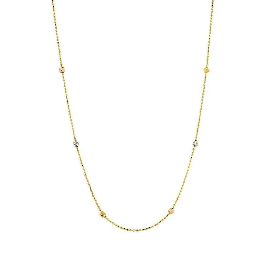 Altın Üç Renk Küçük Top Zincir Kolye - 1