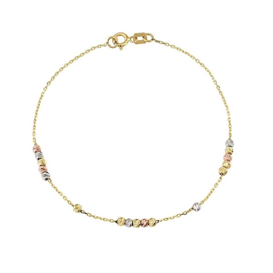 Altın Üç Renk Sıra Top Bileklik - 1