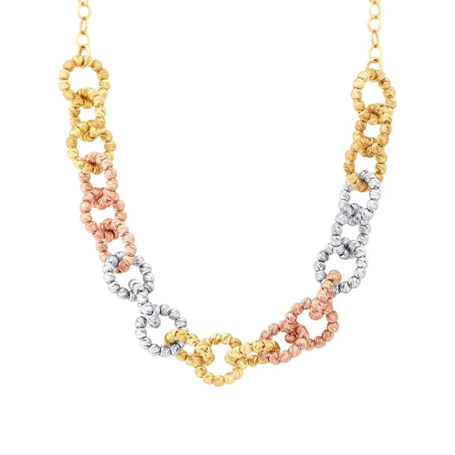 Altın Üç Renkli Top Kolye - 2