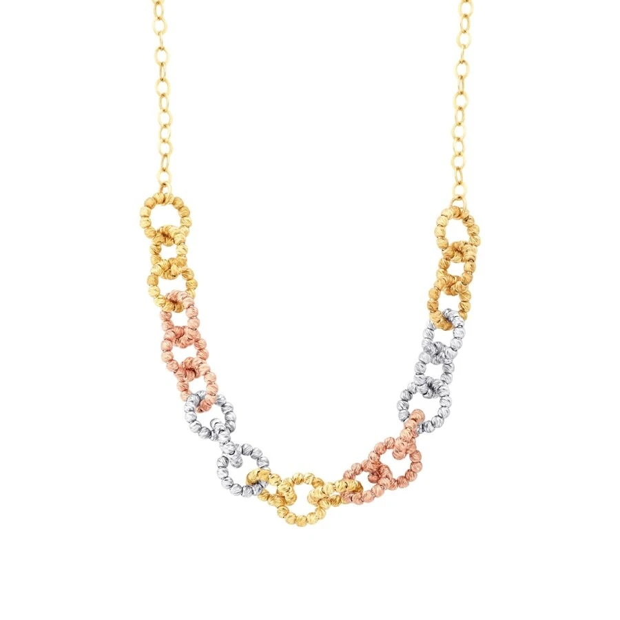 Altın Üç Renkli Top Kolye - 1