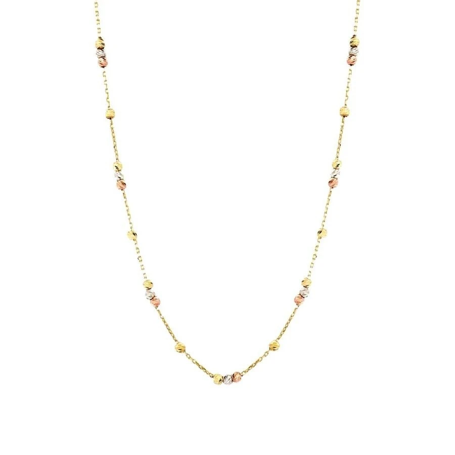 Altın Üç Renkli Top Zincir Kolye - 1