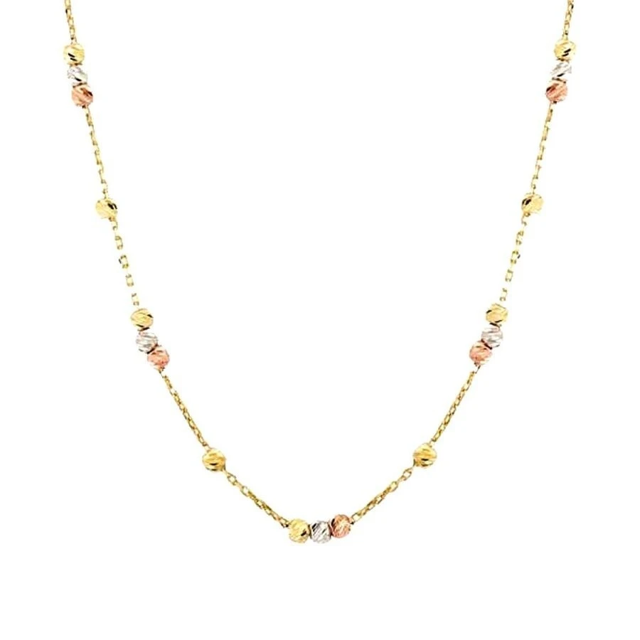 Altın Üç Renkli Top Zincir Kolye - 2