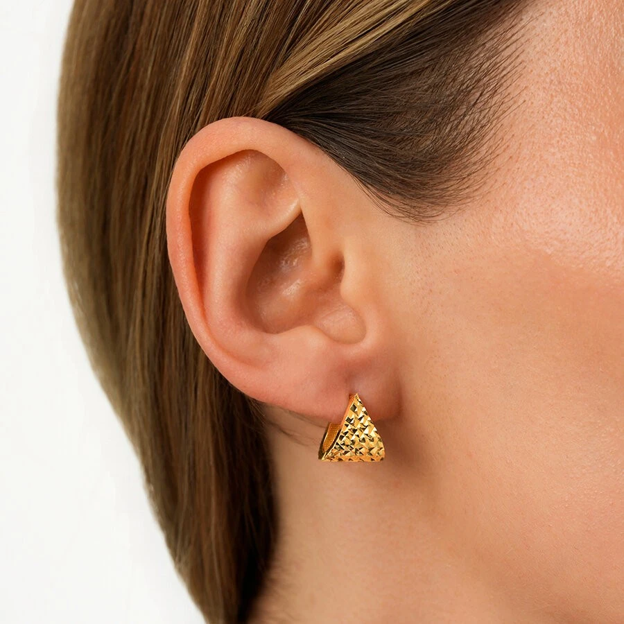 Altın Üçgen Trend Küpe - 3