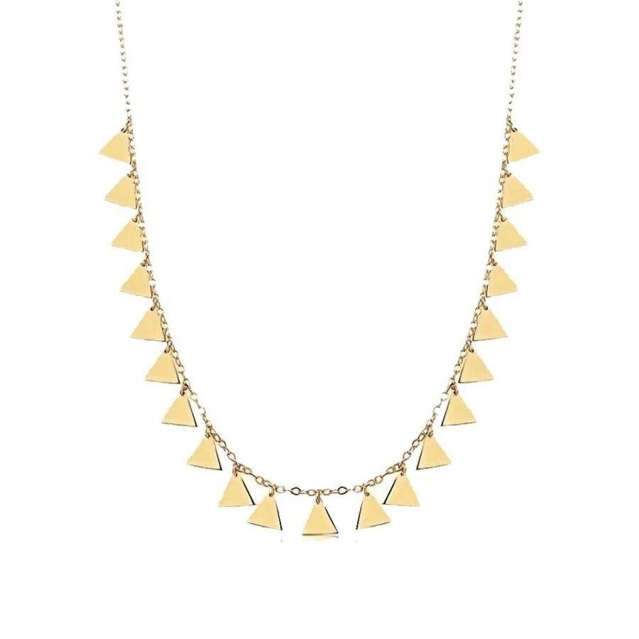 Altın Üçgen Zincir Kolye - 1